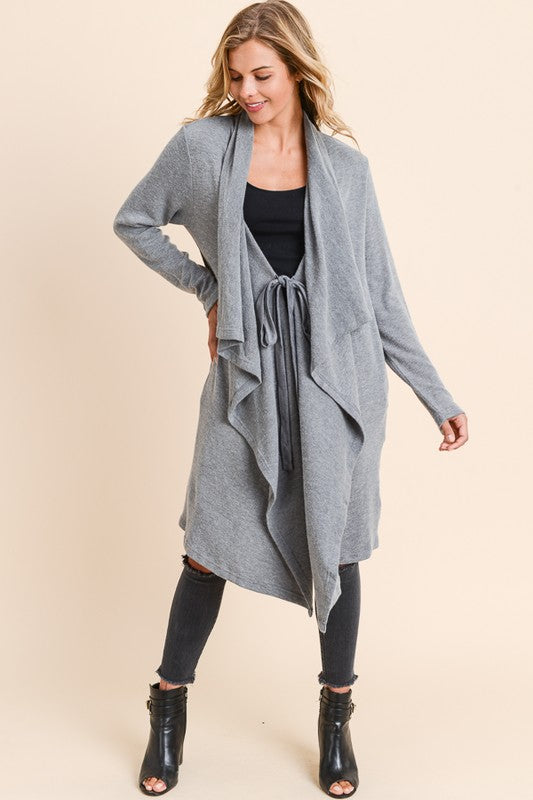 Blanket Coat with Front Tie Detail