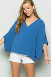 V-Neck Cap Sleeve Top