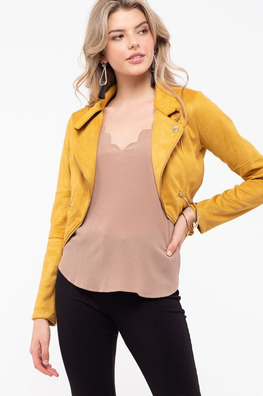 Short sale mustard jacket