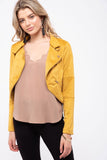 Zippered Short Jacket-Long Sleeves-Zipper Front