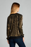 Gold Metallic Bomber Jacket