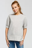 Terry Balloon Short French Sleeves Top